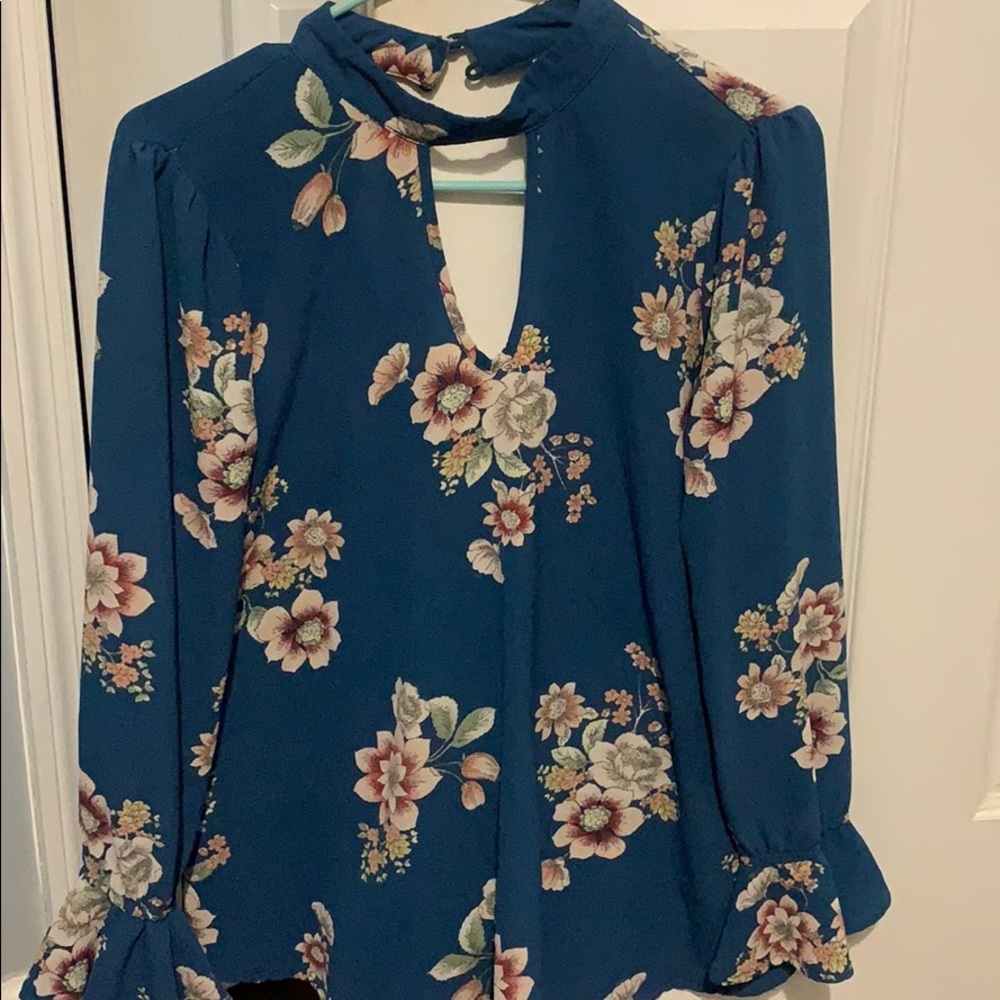 Floral blue tunic